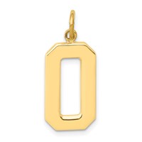 14K Yellow Gold Large Polished Number 0 Charm view 1