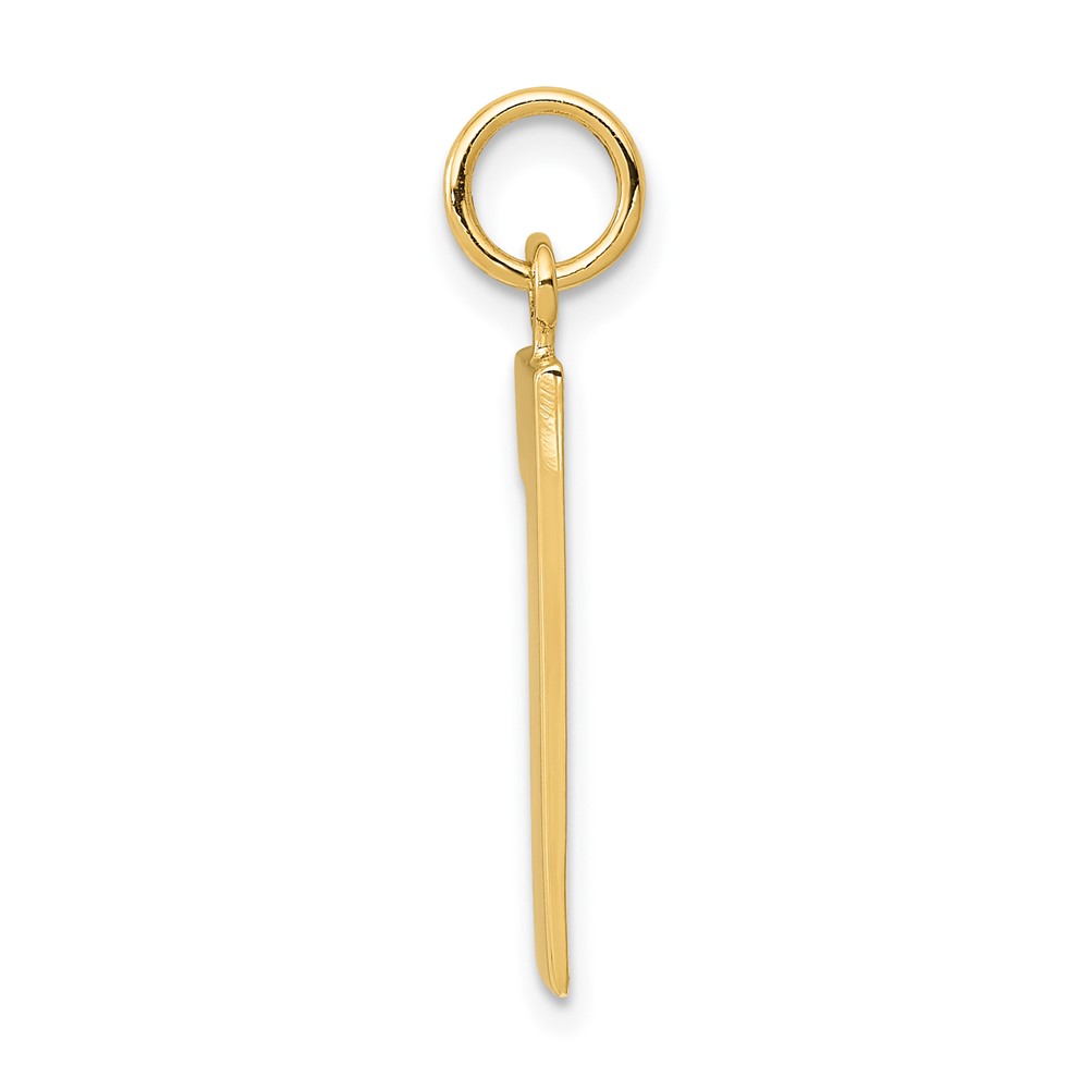 14k  Large Polished Number 1 Charm (LP01)