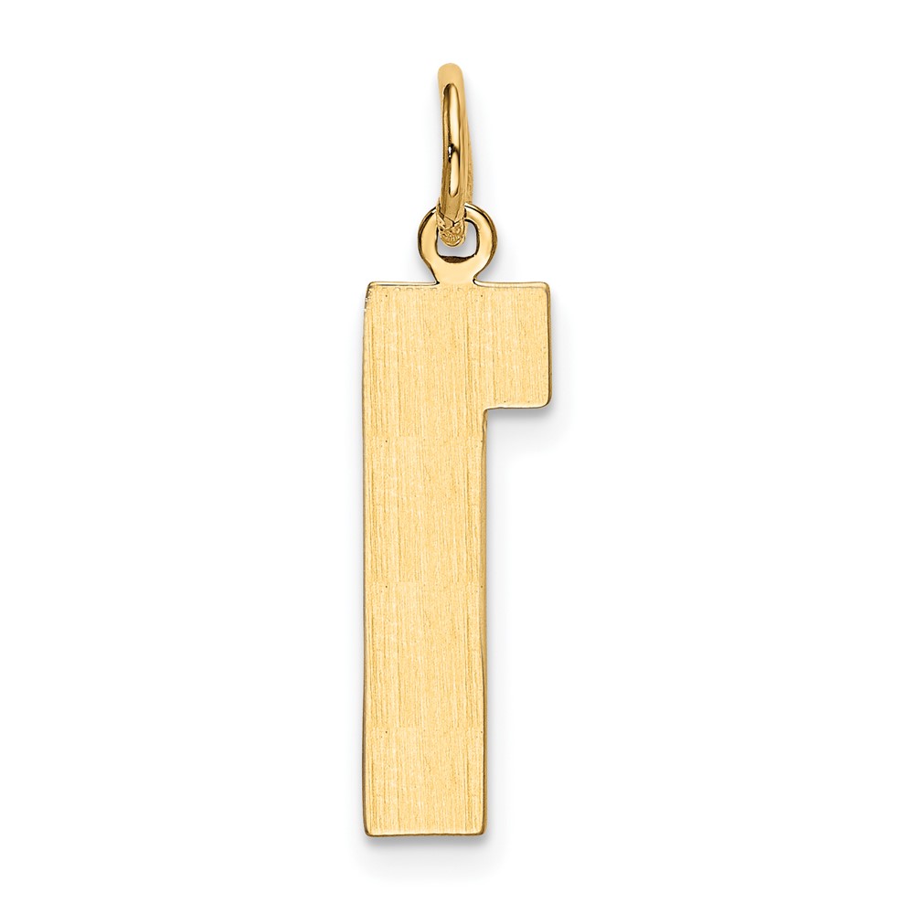 14k  Large Polished Number 1 Charm (LP01)