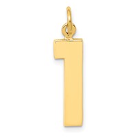 14K Large Polished Number 1 Charm view 1
