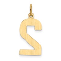 14K Large Polished Number 2 Charm view 3