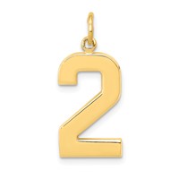 14K Large Polished Number 2 Charm view 1