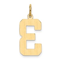 14K Large Polished Number 3 Charm view 3
