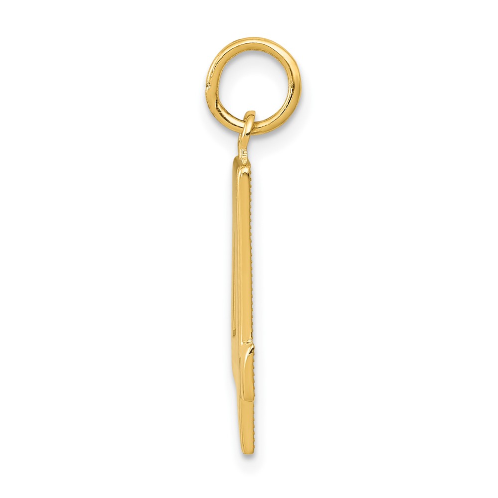 14k  Large Polished Number 4 Charm (LP04)