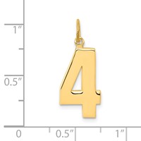 14K Yellow Gold Large Polished Number 4 Charm view 4