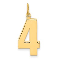 14K Yellow Gold Large Polished Number 4 Charm view 1