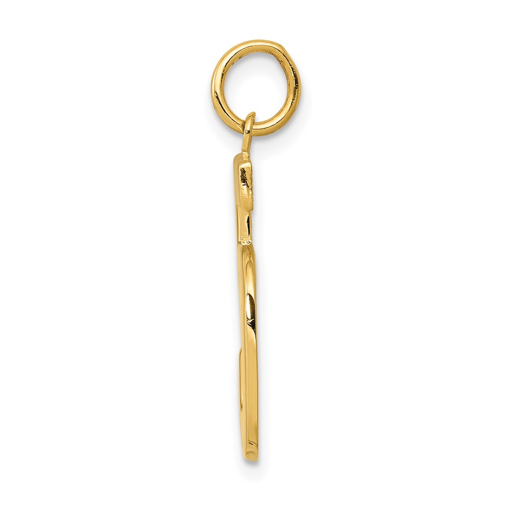 14k  Large Polished Number 5 Charm (LP05)
