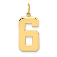 14K Large Polished Number 6 Charm view 1