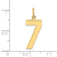 14K Yellow Gold Large Polished Number 7 Charm view 4