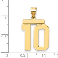 14K Yellow Gold Large Polished Number 10 Charm view 2