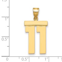 14K Yellow Gold Large Polished Number 11 Charm view 2