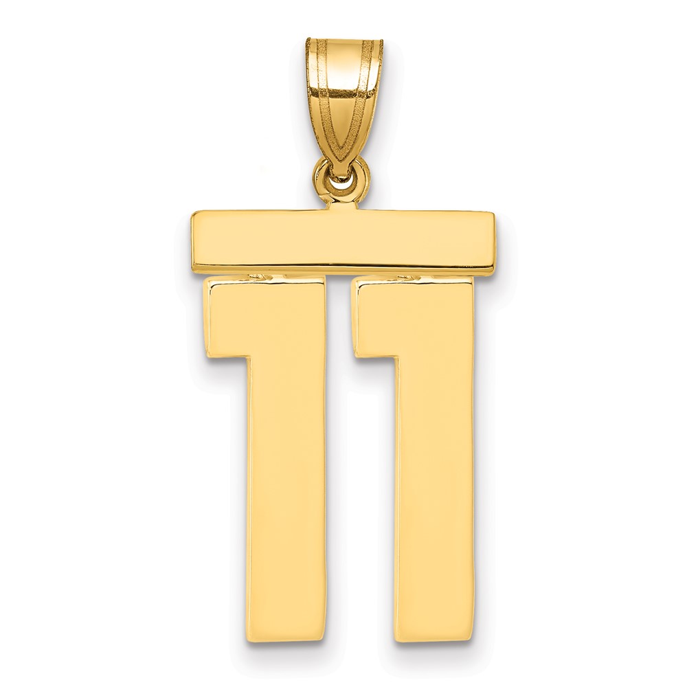 14k Large Polished Number 11 Charm (LP11)