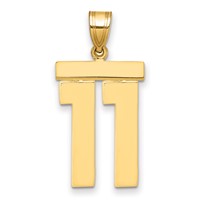 14K Yellow Gold Large Polished Number 11 Charm view 1