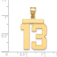 14K Large Polished Number 13 Charm view 2