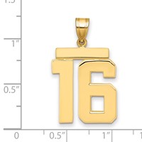 14K Large Polished Number 16 Charm view 2