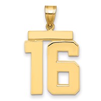 14K Large Polished Number 16 Charm view 1