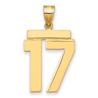 14K Yellow Gold Large Polished Number 17 Charm view 1