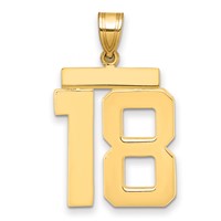 14K Large Polished Number 18 Charm view 1