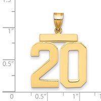 14K Yellow Gold Large Polished Number 20 Charm view 2