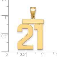 14K Large Polished Number 21 Charm view 2