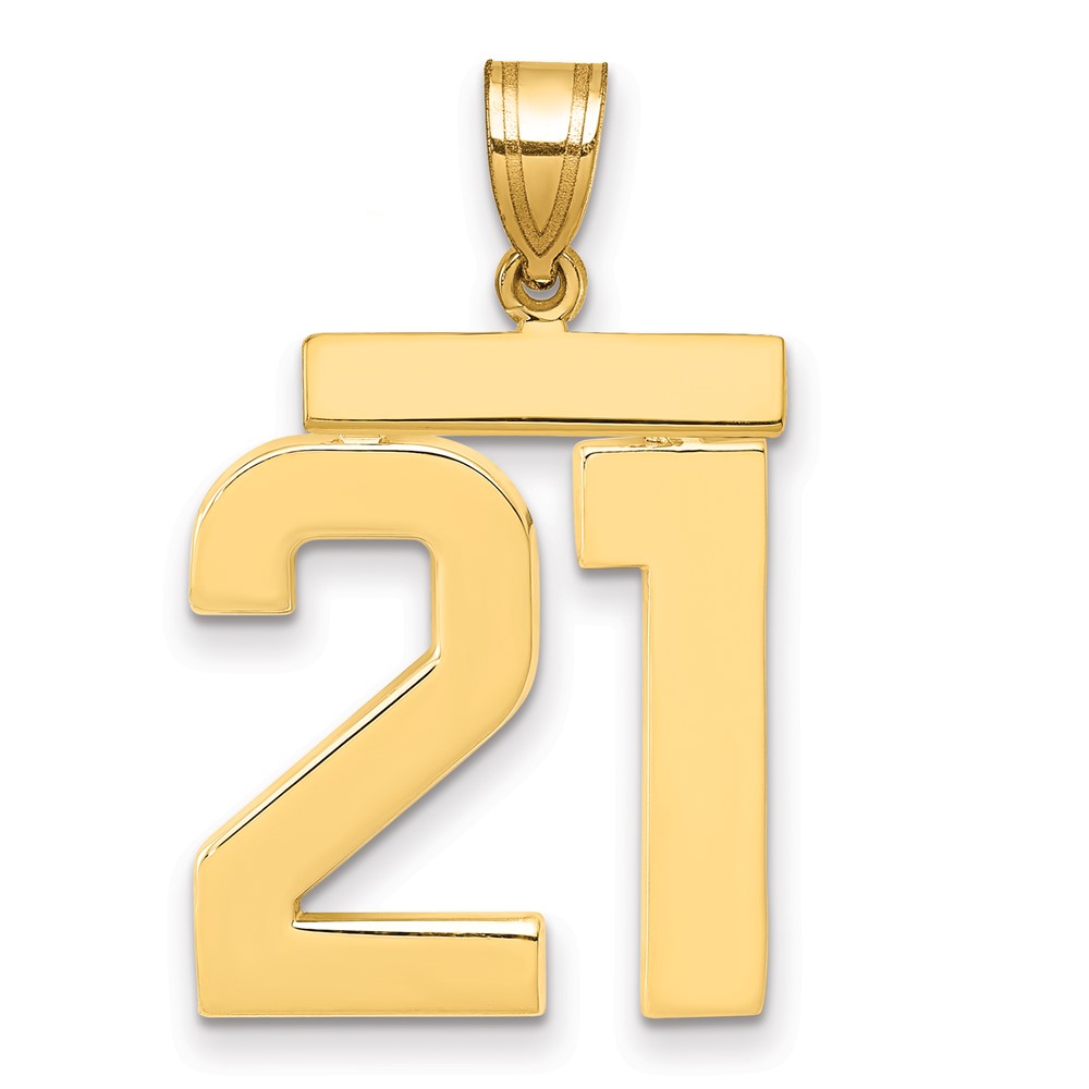 14K Large Polished Number 21 Charm