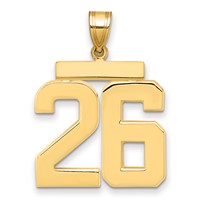 14K Yellow Gold Large Polished Number 26 Charm view 1