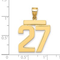14K Yellow Gold Large Polished Number 27 Charm view 2