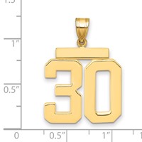 14K Yellow Gold Large Polished Number 30 Charm view 2