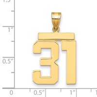 14K Yellow Gold Large Polished Number 31 Charm view 2