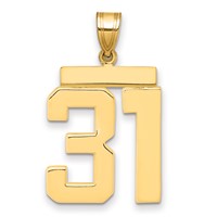 14K Yellow Gold Large Polished Number 31 Charm view 1