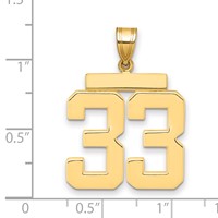 14K Yellow Gold Large Polished Number 33 Charm view 3