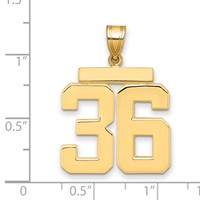 14K Yellow Gold Large Polished Number 36 Charm view 2
