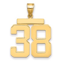 14K Large Polished Number 38 Charm view 1
