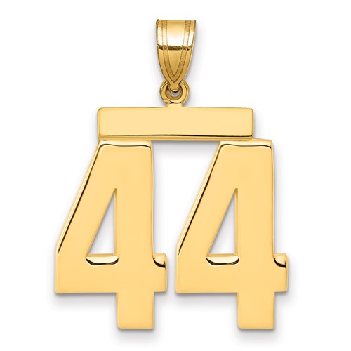 14K Yellow Gold Large Polished Number 44 Charm