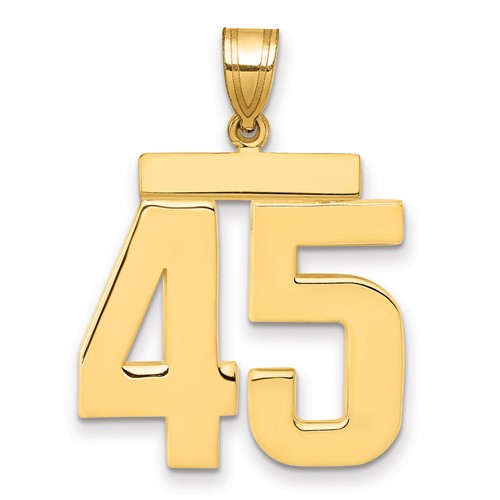 14K Yellow Gold Large Polished Number 45 Charm