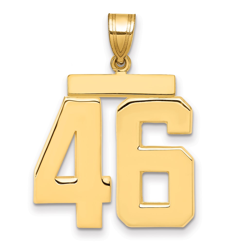 14K Yellow Gold Large Polished Number 46 Charm