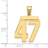 14K Yellow Gold Large Polished Number 47 Charm view 2