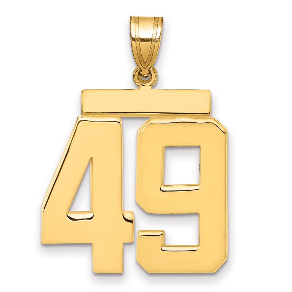 14K Large Polished Number 49 Charm