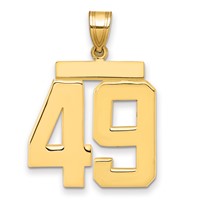 14K Large Polished Number 49 Charm view 1