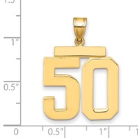 14K Large Polished Number 50 Charm view 2