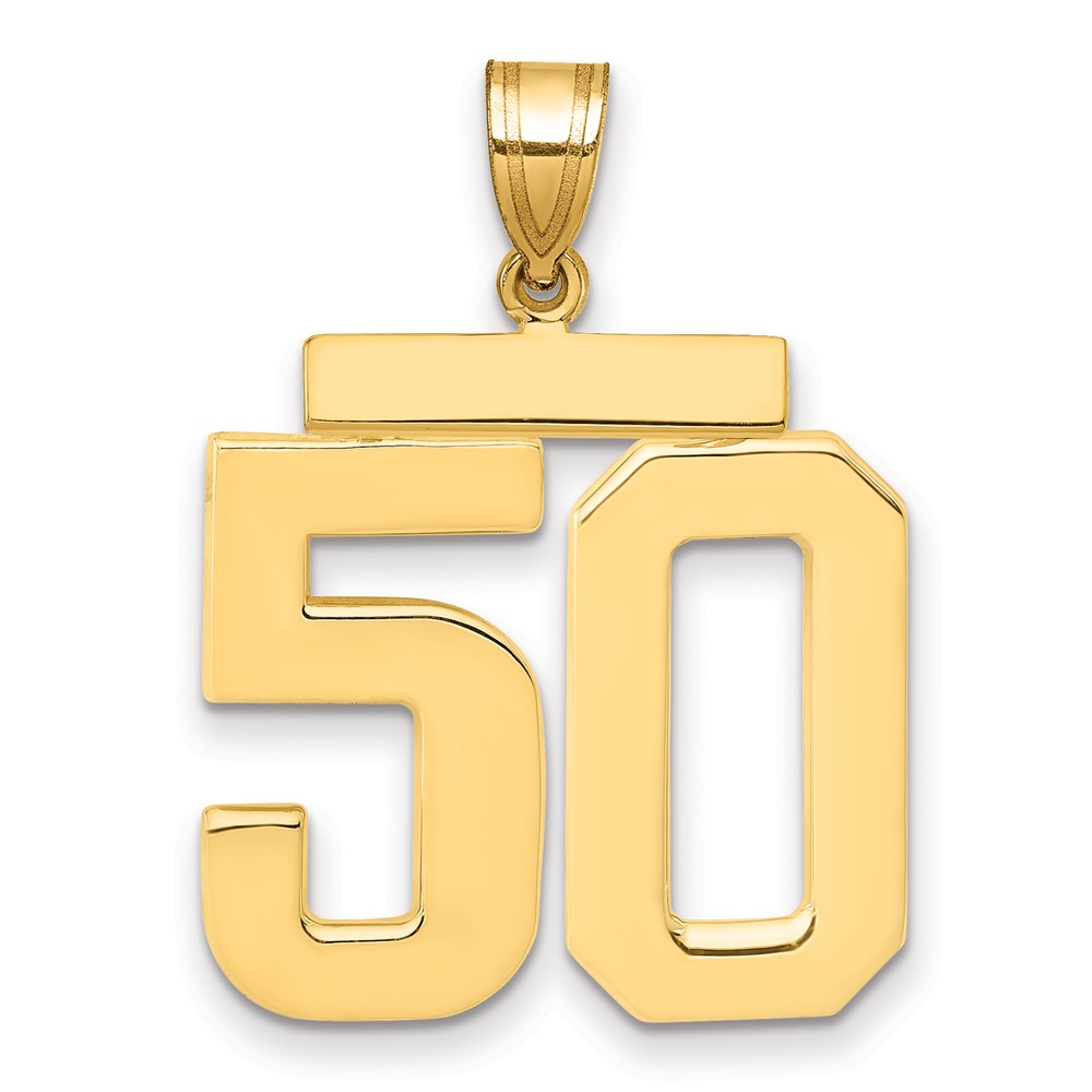 14K Large Polished Number 50 Charm