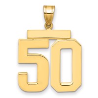 14K Large Polished Number 50 Charm view 1