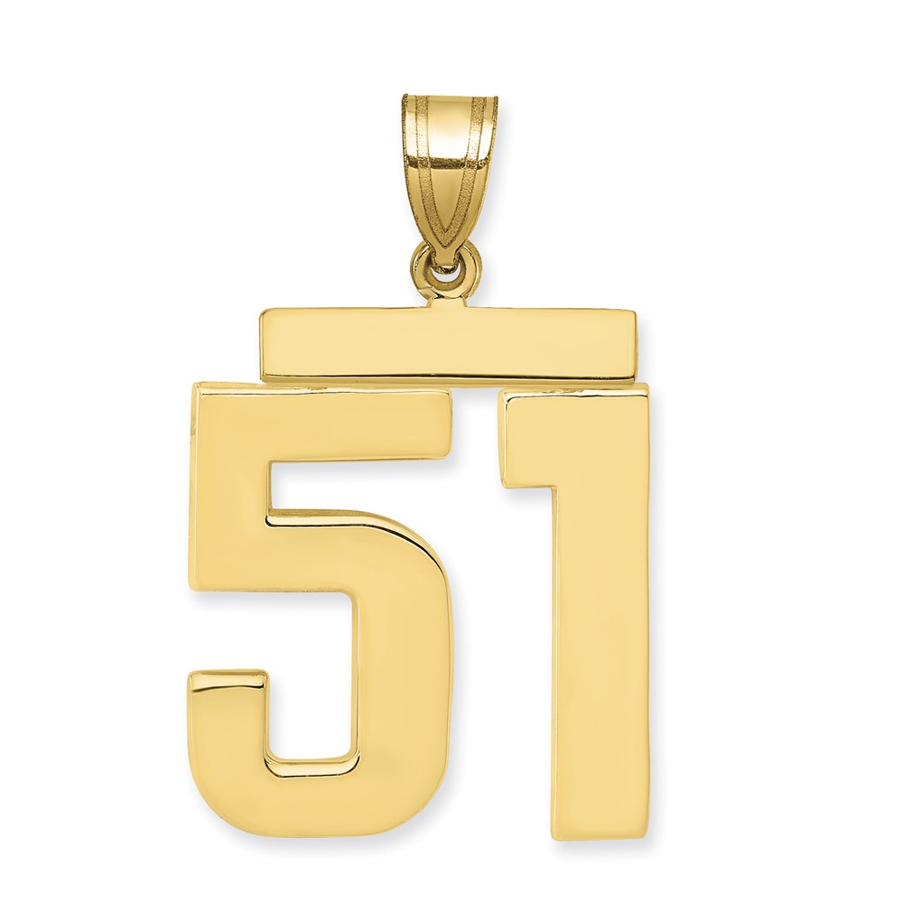 14K Large Polished Number 51 Charm