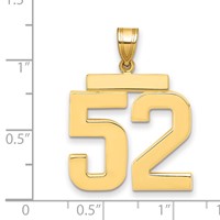 14K Yellow Gold Large Polished Number 52 Charm view 2