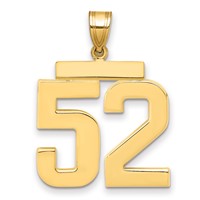 14K Yellow Gold Large Polished Number 52 Charm view 1