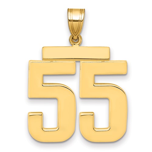 14K Yellow Gold Large Polished Number 55 Charm