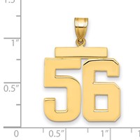 14K Yellow Gold Large Polished Number 56 Charm view 2