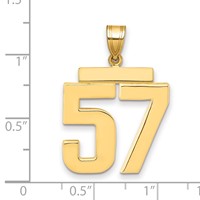 14K Yellow Gold Large Polished Number 57 Charm view 2