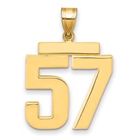 14K Yellow Gold Large Polished Number 57 Charm view 1