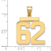 14K Large Polished Number 62 Charm view 2